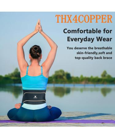 THX4Copper Lumbar Support Belt for Sciatica Pain Relief | Adjustable & Breathable Back Bandage - Perfect for Sports (1 Piece M) - Buy Online on GoSupps.com