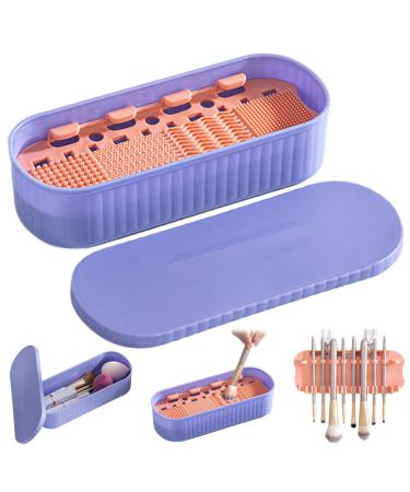 Makeup Brush Cleaner with Cleaning Mat 3-in-1 Cosmetic Brush Cleaner for Cleaning Organizer & Drying Portable Makeup Brush Holder 8.7x3.5x2.2 inch Makeup Brush Cleaner