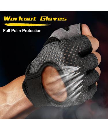 Flintronic Fitness Gloves | Breathable Training & Weight Lifting Gloves for Men & Women | Non-Slip Silicone Gym Gloves - Black - Buy Online on GoSupps.com