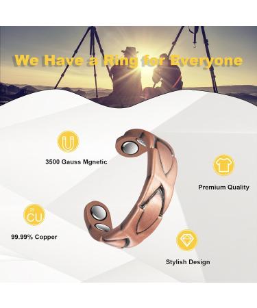 Shop Stunning Copper Rings for Women - Adjustable Rhombus Magnetic Jewelry - Buy Online on GoSupps.com