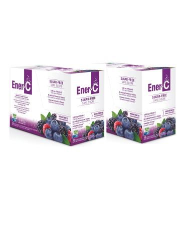 Ener-C Sugar Free Mixed Berry Multivitamin Drink Mix 1000mg Vitamin C Non-GMO Vegan Real Fruit Juice Powders Natural Immunity Support Electrolytes Gluten Free 30 Count (Pack of 2) Sugar Free Mixed Berry 30 Count (Pack of 2)