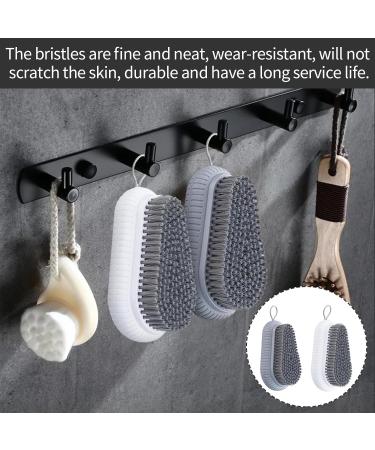 2-Piece Hand Washing & Nail Brush Set - Versatile Brushes with Hanging Rope for Bathroom Toilet Sink & Workshop - White & Gray - Buy Online on GoSupps.com