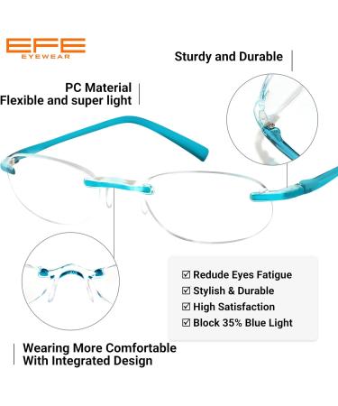 EFE Unbreakable Reading Glasses for Women - Rimless Frameless Blue Light Blocking Lightweight - 3 Pack Mixcolor (3.0x - Buy Online on GoSupps.com