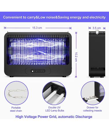 Electric Bug Zapper - 3500V Double-Sided Grid, 2-14H Timer, Remote Control - Indoor & Outdoor Insect Killer with UV Light for Patio & Home - Includes 2 Extra Bulbs - Buy Online on GoSupps.com