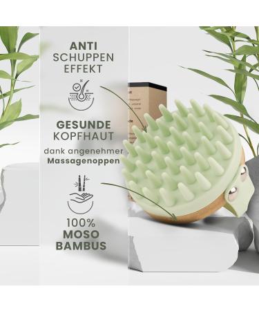 Premium Bambua Scalp Massage Brush - Anti-Scales & Head Massager for Showering - Includes Healthy Scalp eBook (Green) - Buy Online on GoSupps.com
