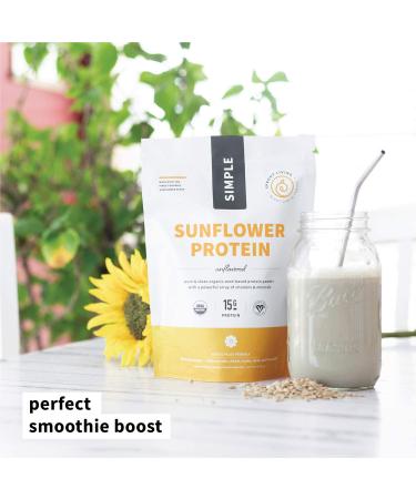 Sprout Living Simple Sunflower Seed Protein Powder - 15g Organic Plant Based Protein Mix | Non-Dairy, Non-GMO, Vegan, Gluten-Free | Keto Drink (1 lb) - Buy Online on GoSupps.com