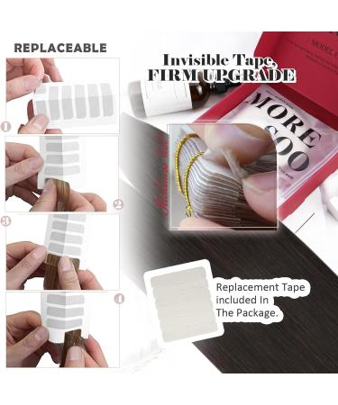 Moresoo 14 Inch Human Hair Tape in Extensions Darkest Brown #2 - 20 Pieces/40g | Invisible Real Hair Tape ins - Buy Online on GoSupps.com