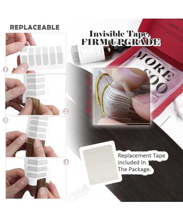 Moresoo Invisible Tape Extensions - Real Hair Brown 30 cm | 20 Pieces 30g Seamless #2 Darkest Brown for Short Hair - Buy Online on GoSupps.com