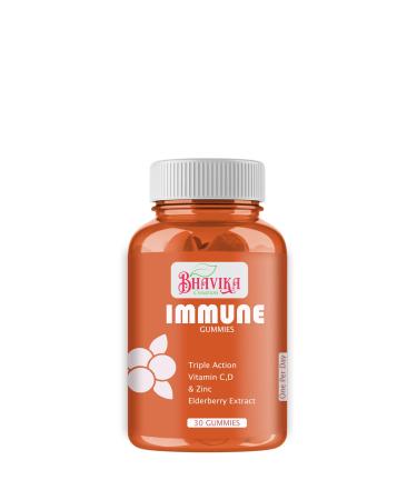 bhavika Creation Immune Gummies with Vitamin C D Zinc Elderberry Extract 30 Count