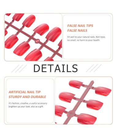 Lurrose 120pcs Red False Nail Tips - Full Cover Short Fake Nails for DIY Nail Art | International Shipping Available - Buy Online on GoSupps.com