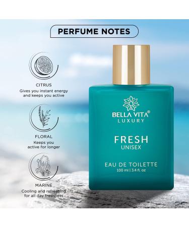 Bella-Vitaa Luxury FRESH Unisex Eau De Toilette Perfume with Bergamot Lavender Ylang Ylang|Premium Long Lasting Fresh Fragrance for Men & Women 100ML - Buy Online on GoSupps.com