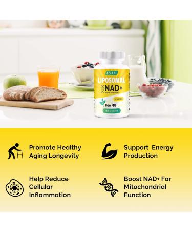 High Absorption Liposomal NAD+ & Trans-Resveratrol 800mg Softgels for Cellular Repair - 60 Count - Buy Online on GoSupps.com