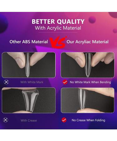 Fully Covering Stiletto Nail Tips - 120 Transparent Gel & Acrylic False Nails | DIY Nail Art & Studios | 10 Sizes Available - Buy Online on GoSupps.com