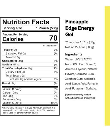 UCAN Pineapple Edge Energy Gel - Sugar-Free Vegan & Keto Friendly for Running Fitness Cycling & CrossFit - Buy Online on GoSupps.com
