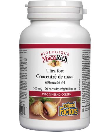 Natural Factors Organic MacaRich Super Strength Maca & Ginseng 500mg - 90 Veg Capsules - Buy Online on GoSupps.com