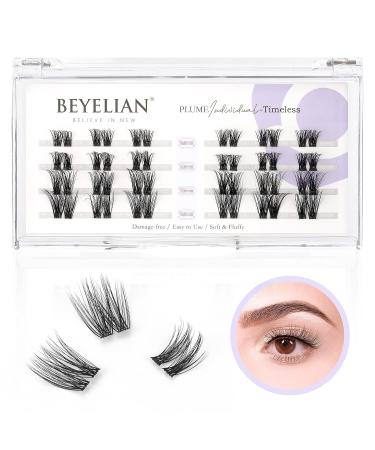 BEYELIAN DIY Eyelash Extension Cluster Lashes - Style2 0.07 Mix Clear Band | Natural Look, Reusable with Super Thin Clear Band - 24 Lash Clusters - Buy Online on GoSupps.com