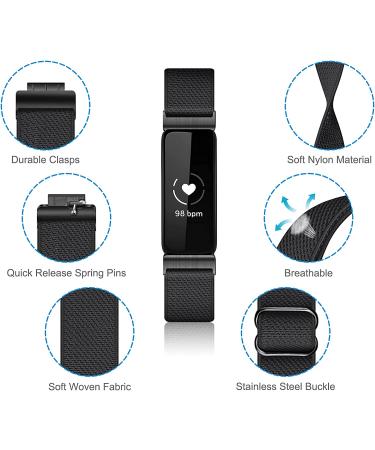 Fintie Elastic Bands Compatible with Fitbit Inspire 2 / Inspire HR/Inspire  Adjustable Stretchy Nylon Loop Band Breathable Replacement Strap Accessory Wristband  Black - Buy Online on GoSupps.com