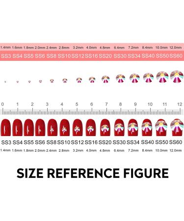 Jollin Flatback Rhinestones Set - 3456pcs Glass Gems for Nail Art in 6 Sizes - Crystal AB - Buy Online on GoSupps.com