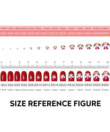 Jollin 3456pcs Flatback Rhinestones Glass Charms Diamantes Gems Stones for Nail Art 6 Size ss4 ss12 Pink - Buy Online on GoSupps.com