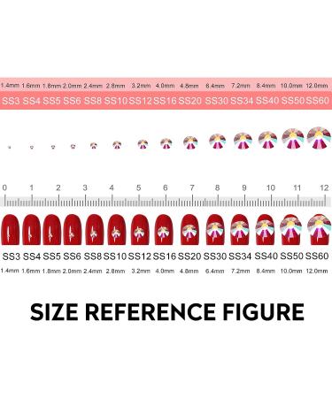 Jollin 3456pcs Flatback Rhinestones Glass Charms Diamantes Gems Stones for Nail Art 6 Size ss4 ss12 Jet - Buy Online on GoSupps.com