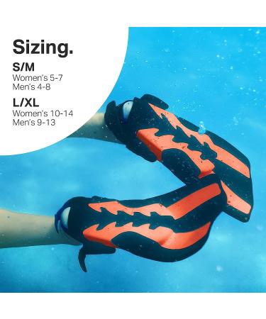 Seaview 180 RAWA Snorkel Fins - Adjustable Swim Fins for Travel - Snorkeling & Diving - Seafoam S/M - Buy Online on GoSupps.com