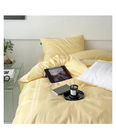 Cotton Duvet Cover Set Barley Stripe Texture Collection Comfortable Bedding Soft (4 Single3pcs Set)