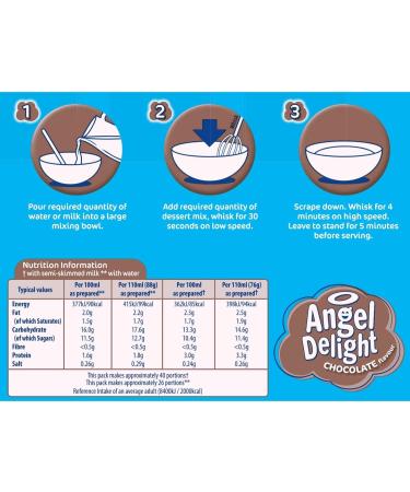 Angel Delight Smooth & Creamy Chocolate Flavour Dessert Mix - 600g Pack | Instant and Delicious - Buy Online on GoSupps.com