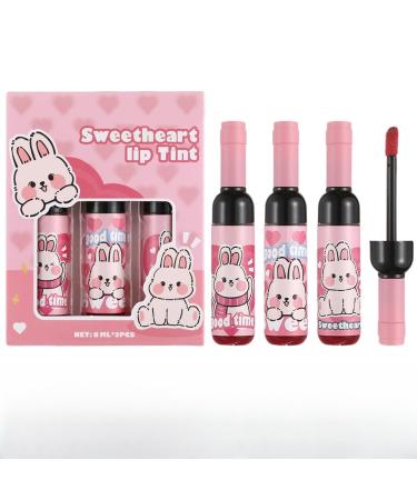 Lip gloss for women lip tint | 3 colors of waterproof liquid lipstick non-stick applicator long-lasting daily makeup for Mother's Day Christmas Valentine's Day