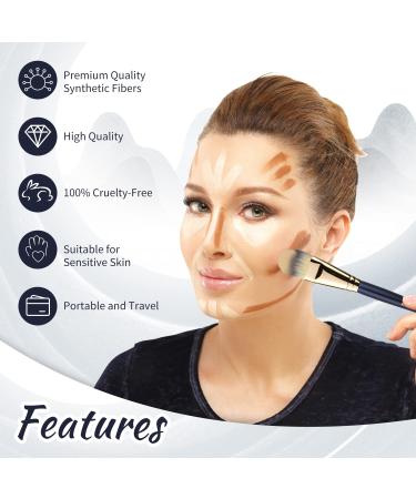 BEILI Foundation Brush Set for Liquid Mask Concealer - 2Pcs Flat Makeup Brushes for Liquid Cream & Powder Foundation - Premium Face Makeup Tools - Buy Online on GoSupps.com