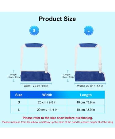Kid's Adjustable Mesh Arm Sling - Shoulder Immobilizer for Broken Bones, Sprains & Tears - Blue - Size L - Buy Online on GoSupps.com