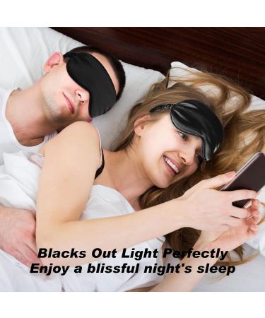 Silk Sleep Mask for Men and Women - Super Smooth Eye Cover for Airplane Travel and Restful Sleep - Black - Buy Online on GoSupps.com