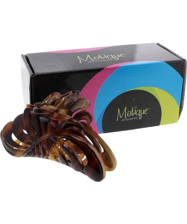 Motique Accessories 5 Large Jaw Clip Hair Claw with Leaf Design in Brown - Stylish Hair Accessory - Buy Online on GoSupps.com