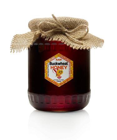 Buckwheat honey pure & raw & raw | 1.1 kg | Honey comes directly from the Polish beekeeper | Fresh | Honey in a glass jar