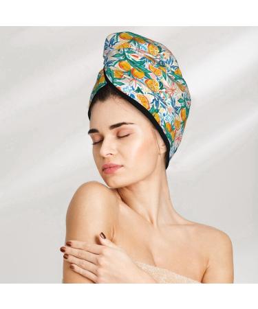 Hair Towel Wrap - Fast Drying Towel Turban with Button | Colorful Fruits | Perfect for Quick Hair Drying - Buy Online on GoSupps.com