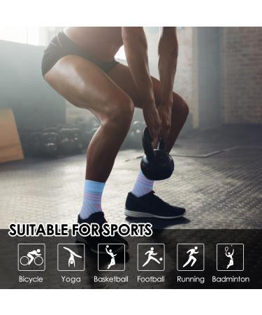 4 Pairs Neuropathy Socks Plantar Fasciitis Foot Compression Support - Men & Women, L Blue - Buy Online on GoSupps.com