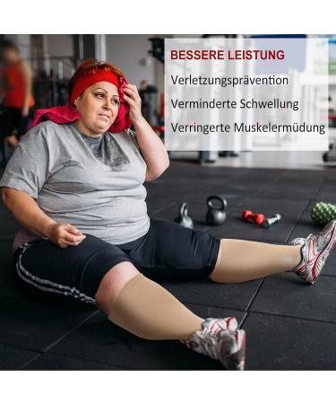 ZfSock Compression Stockings for Men & Women - 20-30mmHg Medical Compression Socks for Thick Calves - Oversize Travel Support Socks (L-XL Skin Color) - Buy Online on GoSupps.com