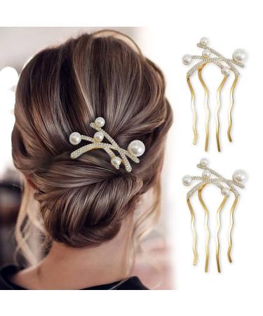 Chicamy plug-in combat for the hair 4 teeth hair crest Strass socket comb pearl bride wedding insert ridge hair ridge accessories women accessories girl crystal hair accessories 2 pieces silver pearl