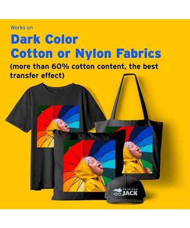 Printers Jack Iron-On Heat Transfer Paper for Dark Fabric - 50 Pack 8.3x11.7 - Inkjet Printer T-Shirt Transfer Paper - Wash Durable & Long Lasting - No Cracking - Buy Online on GoSupps.com
