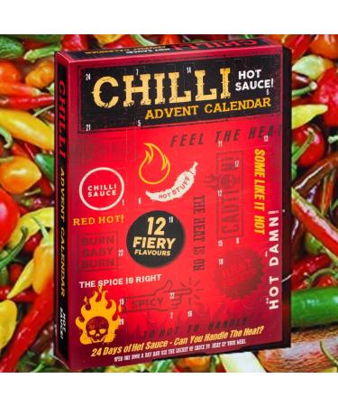 Hot Sauce Advent Calendar 2023-24days Chilli lovers advent festive gift set for men women | Chilli Sauce Variety & Xmas card 500g - Buy Online on GoSupps.com