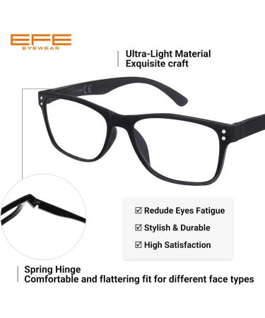 Shop Efe 4-Pack Reading Glasses for Men & Women | Vintage Rectangular Design | Lightweight & Convenient | Multi-Colored | 2.5x Magnification - Buy Online on GoSupps.com