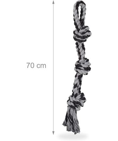 Relaxdays Dog Toy Rope Set - 2 Robust Tug Toys for Large Dogs 70 cm Chew Toy in Black/Grey - Ideal for Interactive Play - Buy Online on GoSupps.com