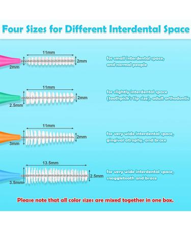 Modacraft 120Pcs Interdental Brush Set - 4 Sizes Braces Toothpicks with Soft Bristles - Dental Cleaning Kit for Teeth and Braces - Buy Online on GoSupps.com