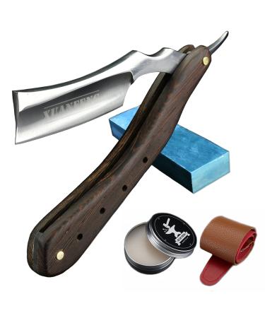 Classic razor with wooden handle sustainable razor men's shaving set beard shave for beginners & barber Suit 03