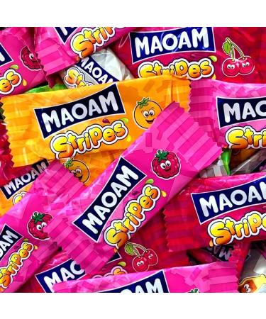 Maoam Stripes Chew Bars Sweets Candy - Fruit and Cola Flavour Chewy Sweets (300g) - Buy Online on GoSupps.com