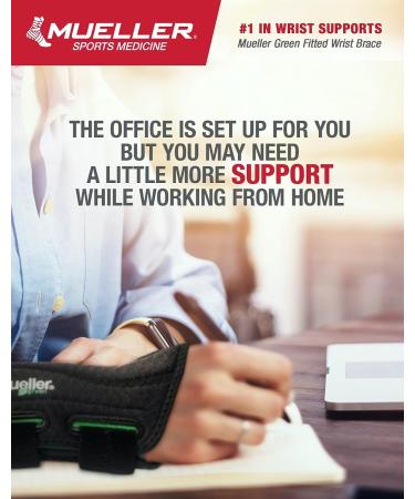 Mueller Greenline Fitted Wrist Brace - Size L/XL Left Hand - Black Wrist Support for Maximum Comfort and Stability | International Shipping Available - Buy Online on GoSupps.com