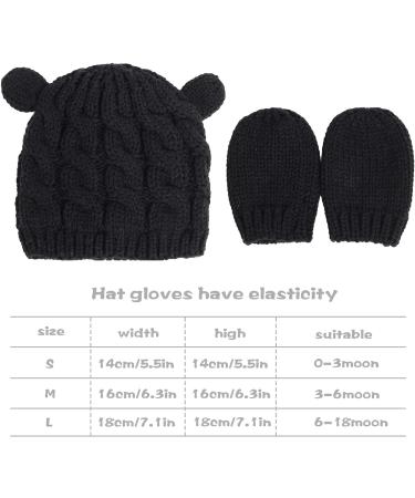 XYIYI Newborn Baby Winter Beanie Hat Mitten Set | Infant Toddler Warm Knitted Glove Set 6-18 Months - Buy Online on GoSupps.com