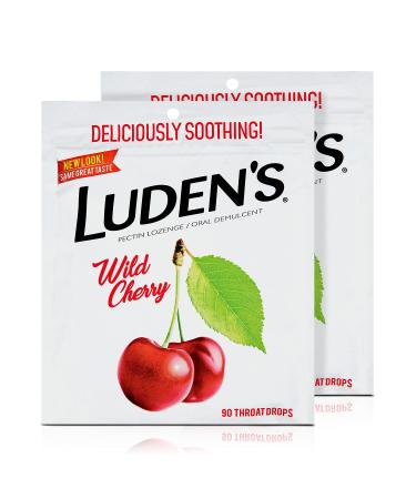 Ludens Throat Drops, Wild Cherry, 90 Drops, Pack of 2 Wild Cherry 90 Count (Pack of 2)