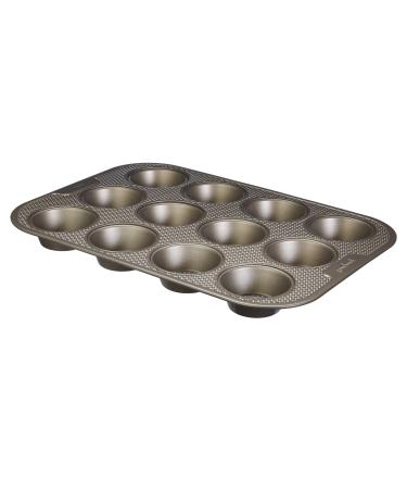 GoodCook Sweet Creations Textured Nonstick 12-Cup Muffin Baking Pan, Champagne Pewter 24-Cup Muffin Pan