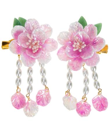 1 Pair Hairpin Pearl Hair Barrettes Asian Hair Womens Hair Clips Girl Flower Hair Accessories Vintage Flower Hair Clip Bridal Hair Barrettes Wedding Hair Alloy Miss Tassel Walk