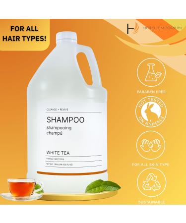 Hotel Emporium 1 Gallon Bulk Shampoo Refill - 100% Cruelty-Free White Tea Scent for All Hair Types | Essential Guest Bathroom Supplies for Hotels Motels & Gyms - Buy Online on GoSupps.com
